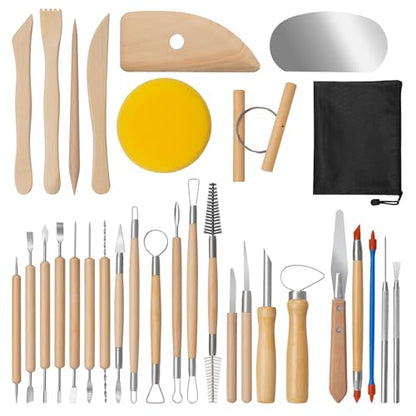 31 Pcs Polymer Clay Sculpting Tools Kit for Adults