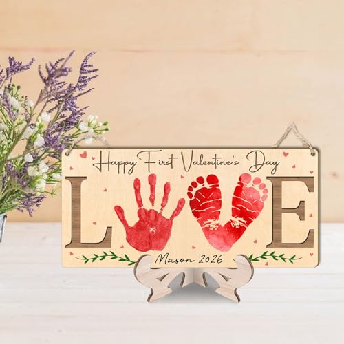 Love Happy First Valentine's Day Wooden Sign