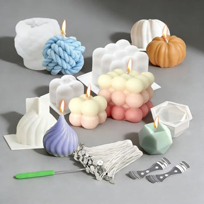 6pcs Silicone Candle Making Molds Kit Set (6 Count)