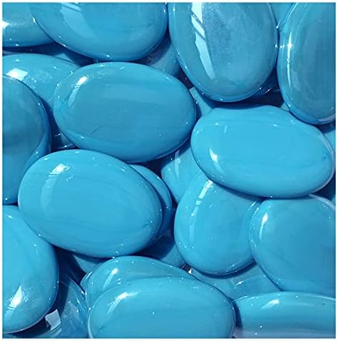 Mosaic Tiles Stained Glass, Textured Glass Mosaic Making with Handmade for DIY Art Crafts，Home Decorations - Flat Glass Beads Shape About 10Pcs 190G(0.42LB)