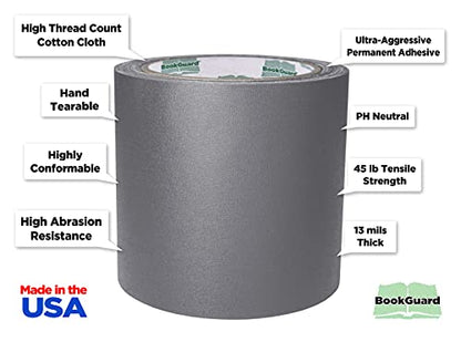 4 Inch Gray Book Repair Cloth Tape 15 Yard Roll