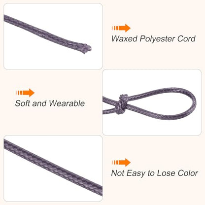 Waxed Cord 2.5mm Waxed Polyester Cord 87 Yard Wax String for Bracelet Making