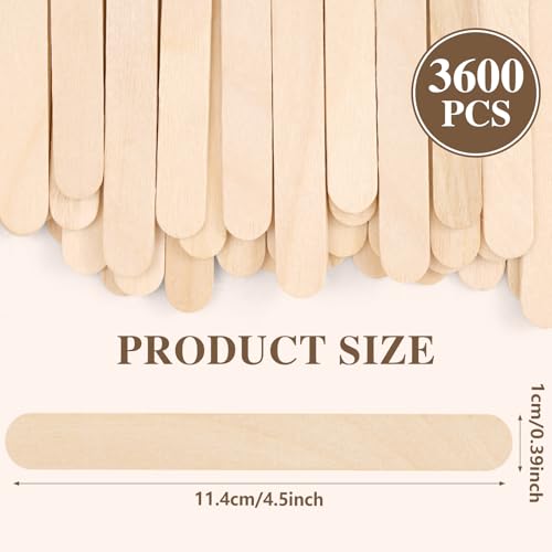 3600pcs Craft Sticks Bulk Wooden Sticks (3600 Count)
