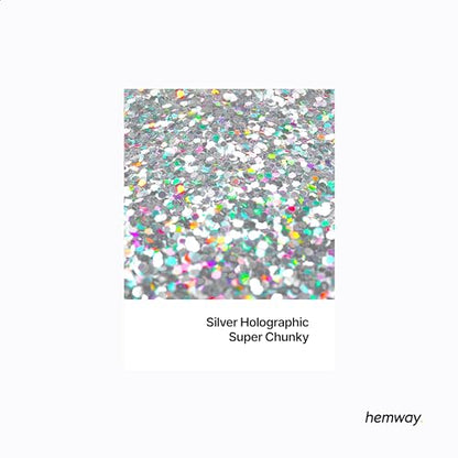 Resin Glitter Silver Holographic 100g Super Chunky (3.5 Ounce)