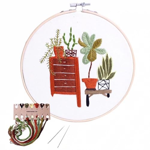 Needle Point Kits Adults Full Range of Starter Including Instructions Stamped Cloth with Pattern Hoop Color Threads and Tools Art Projects