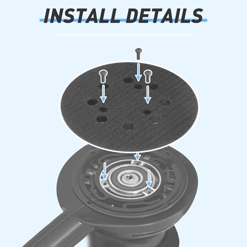 2 Pcs 5 Inch Sander Replacement Pads 8 Hole Hook and Loop mit 3 Screw Hole for Random Orbital Sander (2 Count)