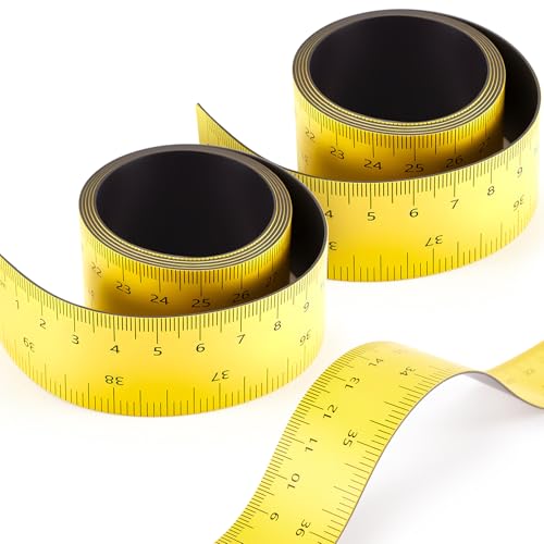 2 Pcs 39.37 Inch Magnetic Ruler Flexible Tape Magnetic Tape Measure with Both Inches and Centimeters