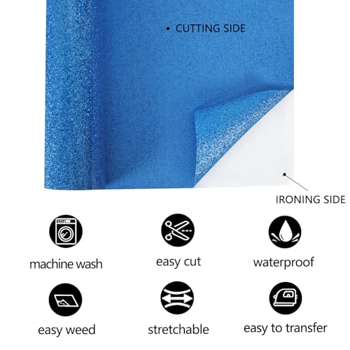 Glitter Blue HTV Heat Transfer Vinyl Rolls