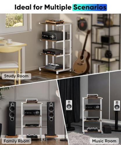 4 Tier Wooden Media Stand