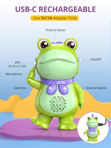 Walkie Talkies for Kids Rechargeable Frog Toys DIY Playset Gift (3 Count)