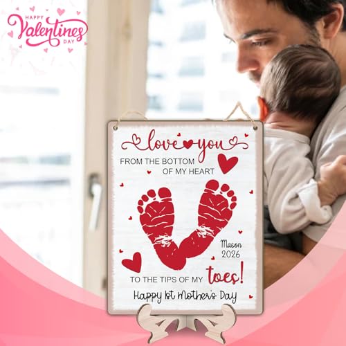 DIY Baby Footprint Wooden Sign Plaque
