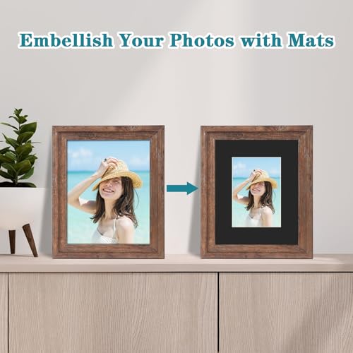8x10 Black Picture Mats with Core Bevel Cut Frame Mattes for 5x7 Pictures