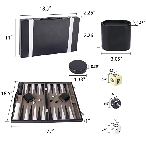 GSE Premium Leather Backgammon Board Game Set