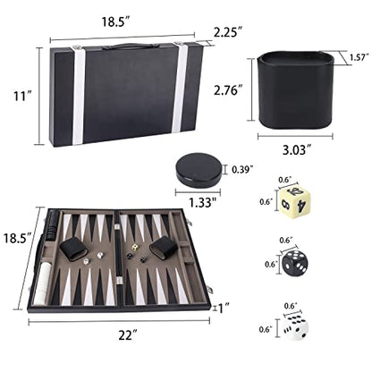 GSE Premium Leather Backgammon Board Game Set