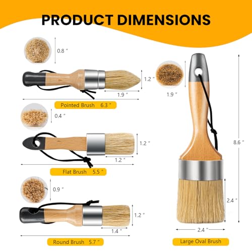 Chalk and Wax Paint Brush Furniture Set of 4