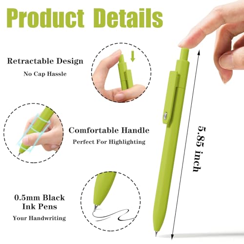 Gel Pens 8 Pack Fine Point Black Ink Smooth Writing Ink Pen