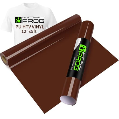 Brown Heat Transfer Vinyl Roll 12" x5ft Matte HTV Vinyl (5 Foot)