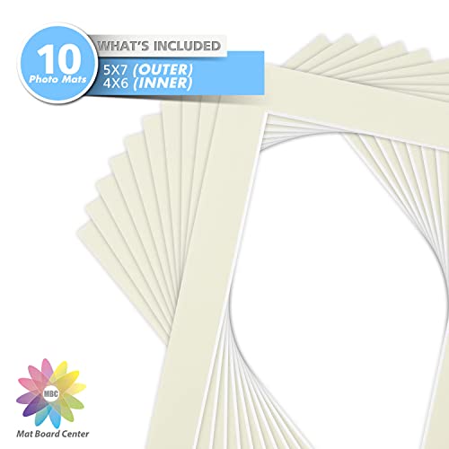 Mat Board Center 10 Pack 5x7 Photo Mats for 4x6 Picture (10 Count)