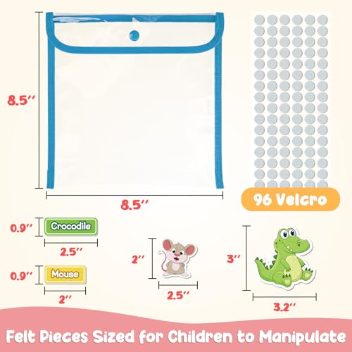 90 Pcs Wild & Farm Animals Felt Board Story Pieces Set for Toddlers (90 Count)