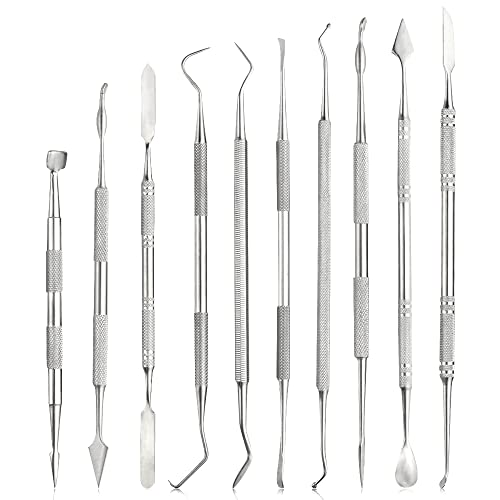 10PCS Stainless Steel Clay Sculpting Tools Metal Sculpting Tools Double (60 Count)