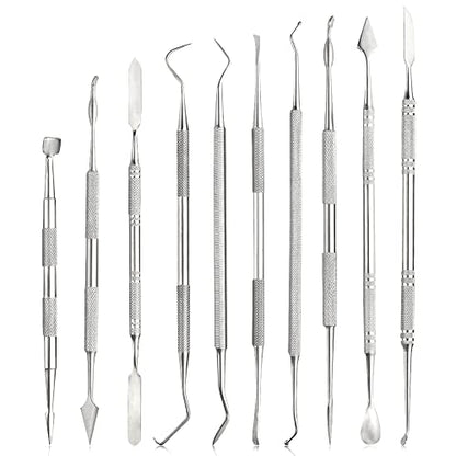 10PCS Stainless Steel Clay Sculpting Tools Metal Sculpting Tools Double (60 Count)