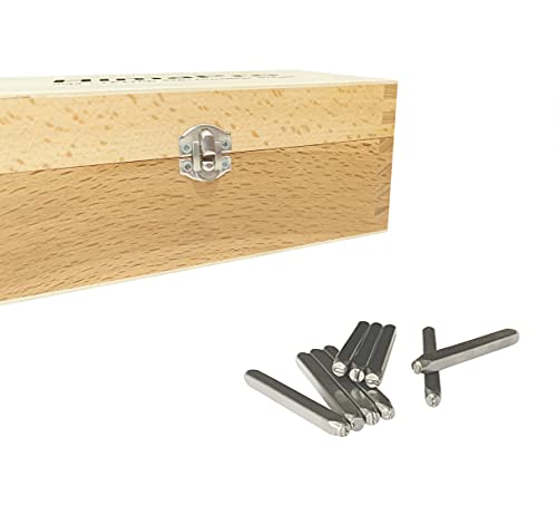 Letter and Number Stamp Set 36pcs 40Cr Alloy Steel Metal Stamp Number & Letter Punch Set in a Wooden case