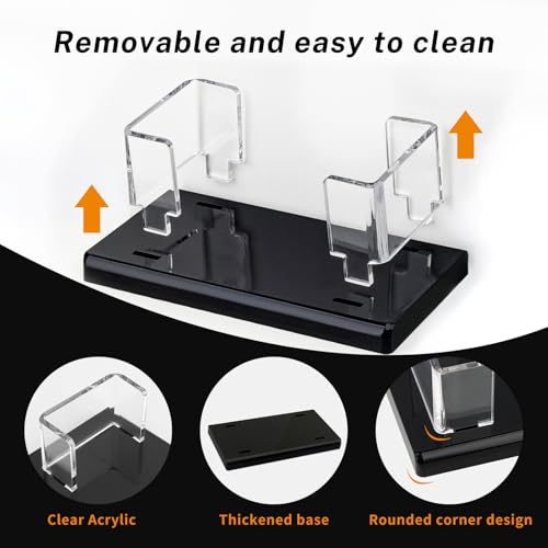 Acrylic Business Card Holder Black 1Pack Enlarged Holds 120 Cards for Office