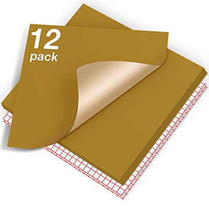 Glossy Gold Permanent Vinyl 12 Pack 12"x12" Compatible with Cricut