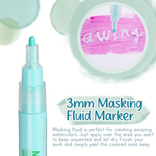 2 Pcs Masking Fluid Pen for Watercolor Painting (2 Count)