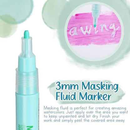 2 Pcs Masking Fluid Pen for Watercolor Painting (2 Count)