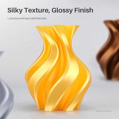 Silk PLA 3D Printer Filament Bundle 1.75mm 4 * 250g Dual Colors (4 Count)