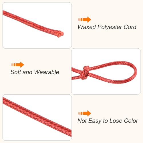 Waxed Cord 3mm Waxed Polyester Cord 44 Yard Wax String for Bracelet Making