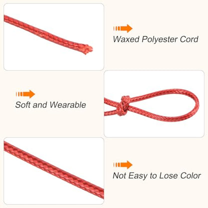 Waxed Cord 2mm Waxed Polyester Cord 98 Yard Wax String for Bracelet Making