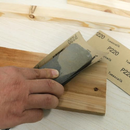30Pcs 9 x 3.6 Inchs 220 Grit Wet and Dry Handmade Universal Sanding Sheets (30 Count)