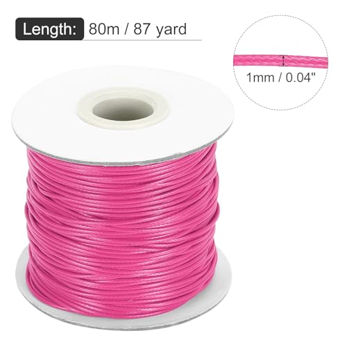 Waxed Cord 1mm Waxed Thread 87 Yard Wax String Leather Cord for Bracelet Making