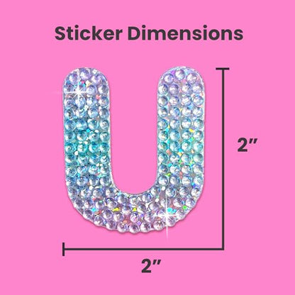 Rhinestone Alphabet Letter Sticker U