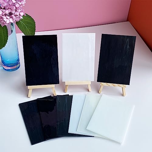 12 Sheets White Black Stained Glass Variety Pack
