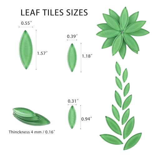 Green Leaf Mosaic Tiles for Crafts
