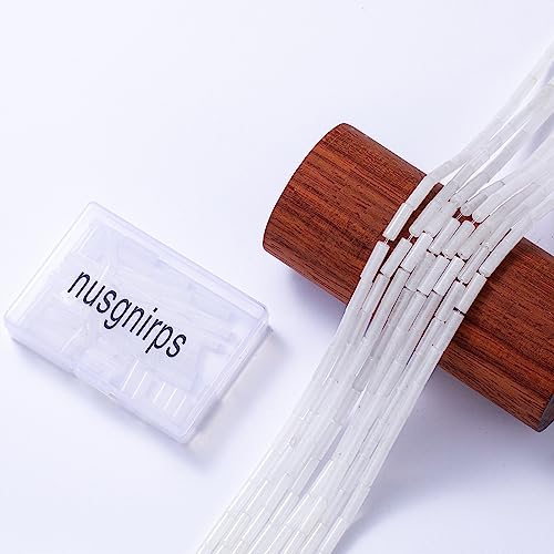 Natural White Agate Cylinder Tube Beads 4x13mm 38cm (28 Count)