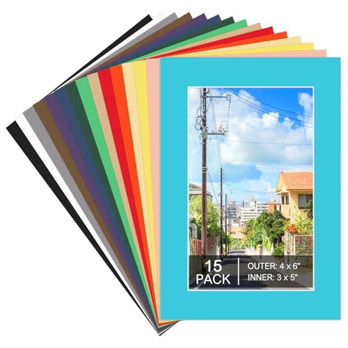 15 Pack 4x6 Picture Mats for 3x5 Photos