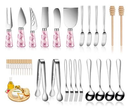 Marble Pink Cheese Knife Set