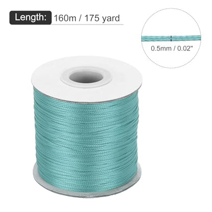 Waxed Cord 0.5mm Waxed Polyester Cord 175 Yard Wax String for Bracelet Making