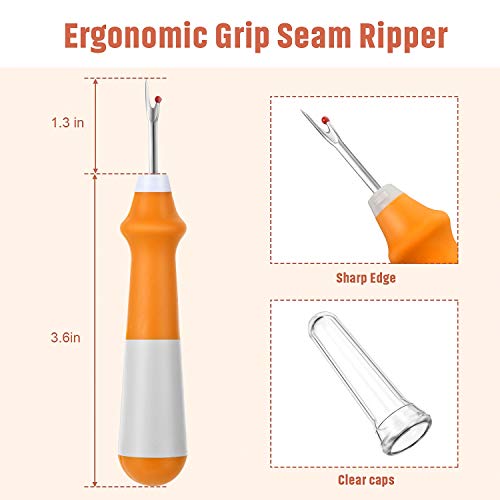 5 Pieces Seam Ripper for Sewing Ergonomic Seam Ripper Colorful Large Thread Remover Stitch Tool Handy Thread Picker for Sewing Crafting Embroidery Removal Tool (5 Count)