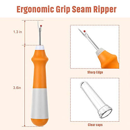 5 Pieces Seam Ripper for Sewing Ergonomic Seam Ripper Colorful Large Thread Remover Stitch Tool Handy Thread Picker for Sewing Crafting Embroidery Removal Tool (5 Count)