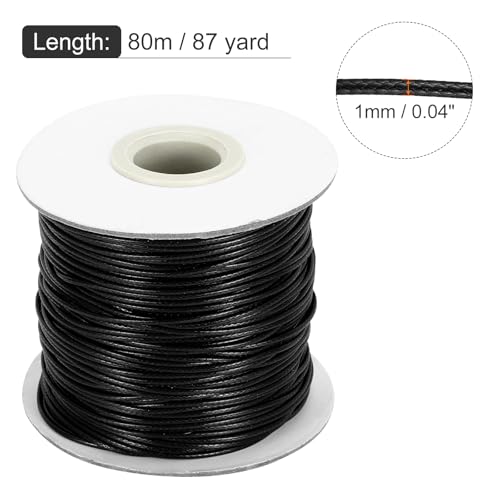 Waxed Cord 1mm Waxed Thread 87 Yard Wax String Leather Cord for Bracelet Making