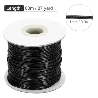 Waxed Cord 1mm Waxed Thread 87 Yard Wax String Leather Cord for Bracelet Making