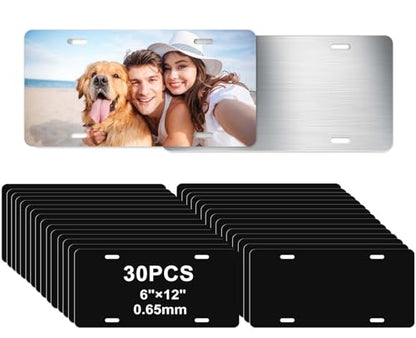 30 Pack 0.65mm Black Aluminum Plate Blanks for Custom Design Work