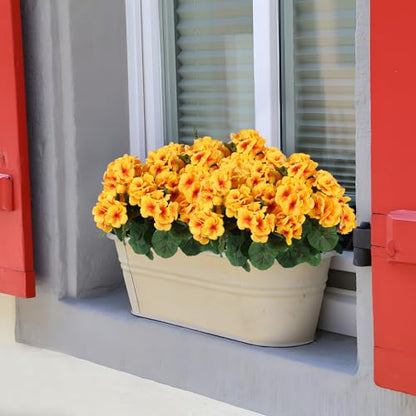 12 Pcs Artificial Geranium Flowers for Outdoors Geranium Silk Flowers Outdoor UV Resistant Garden Plants Faux Flowers for Home Kitchen Table Centerpieces Decor