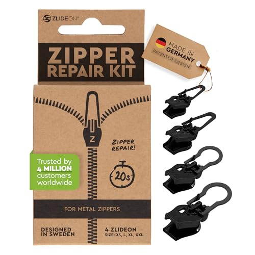 Zipper Repair Kit for Metal Zippers Multipack