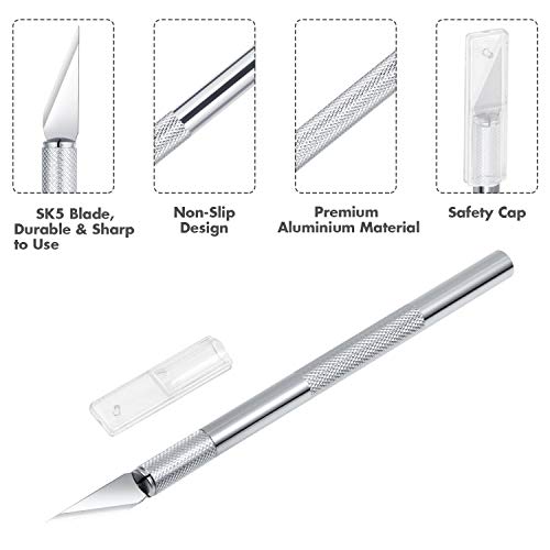 Craft Knife Precision Cutter and Self Healing Cutting Craft Mat Hobby Knife Set with 30 PCS Knife for Art Hobby Craft Scrapbooking Stencil (32 Count)